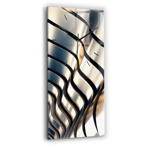 Vertikální nástěnné hodiny Stříbrný design