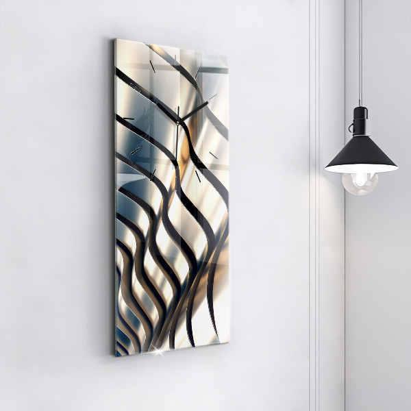 Vertikální nástěnné hodiny Stříbrný design