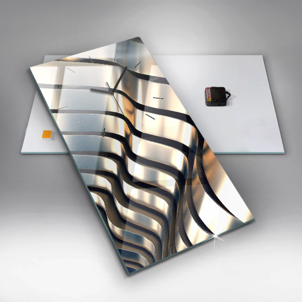 Vertikální nástěnné hodiny Stříbrný design