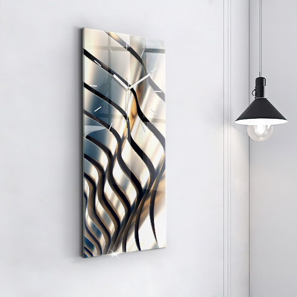 Vertikální nástěnné hodiny Stříbrný design