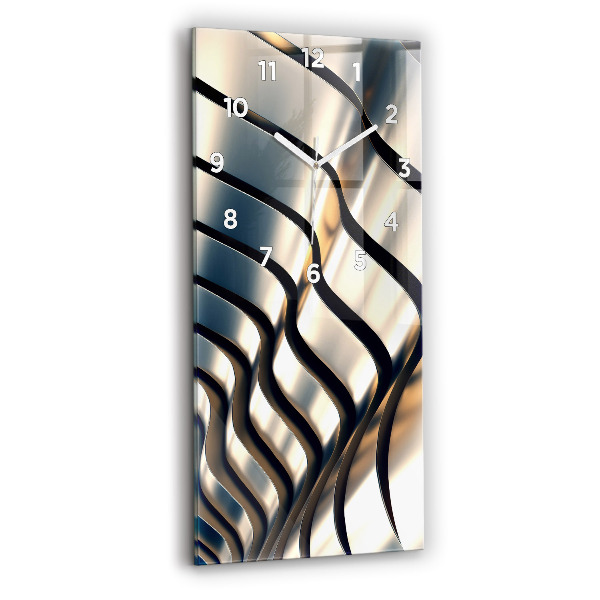 Vertikální nástěnné hodiny Stříbrný design