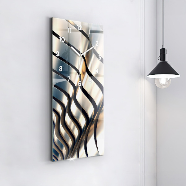 Vertikální nástěnné hodiny Stříbrný design