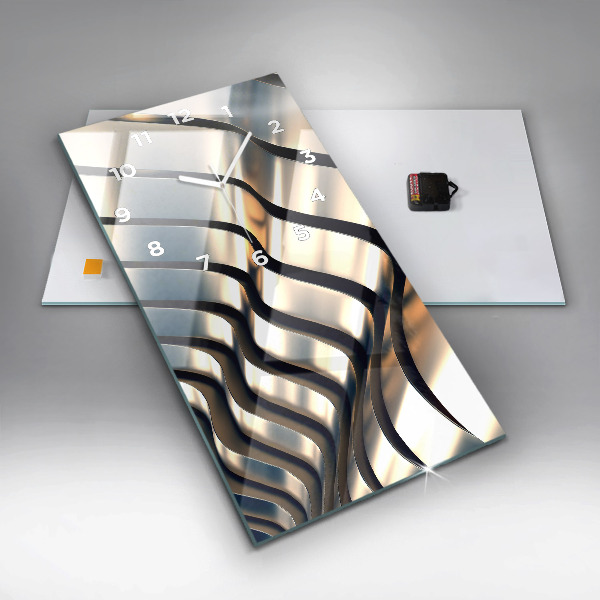 Vertikální nástěnné hodiny Stříbrný design