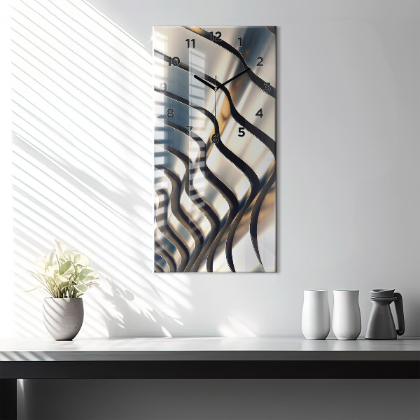 Vertikální nástěnné hodiny Stříbrný design