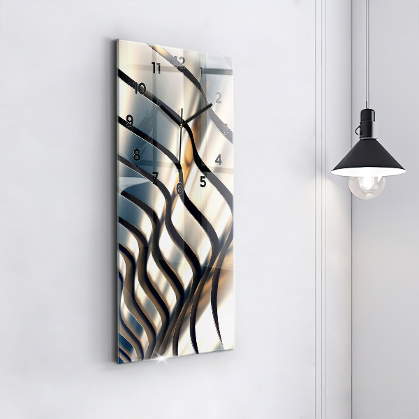 Vertikální nástěnné hodiny Stříbrný design