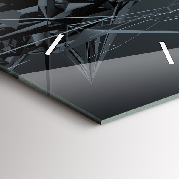 Vertikální nástěnné hodiny Černá abstrakce