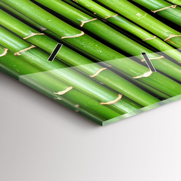 Horizontální hodiny na skle Asijský bambus