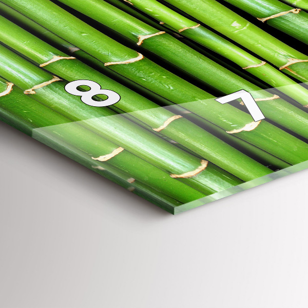 Horizontální hodiny na skle Asijský bambus