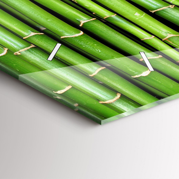 Horizontální hodiny na skle Asijský bambus