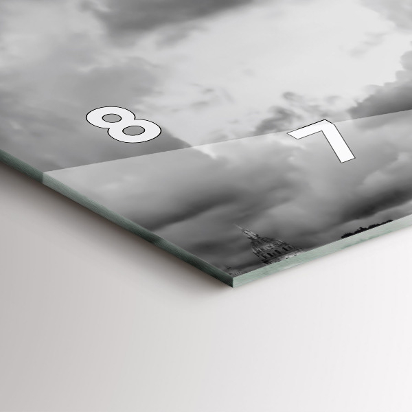 Horizontální skleněné hodiny na stěnu Effelova věž v Paříži