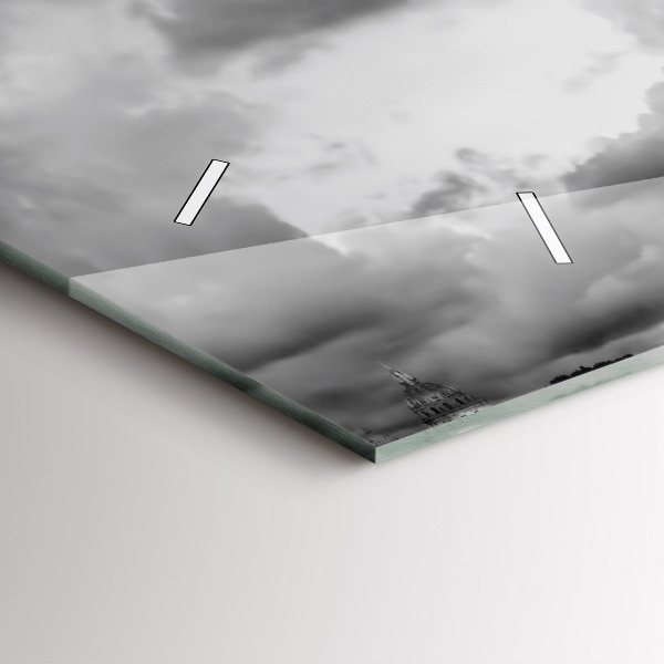 Horizontální skleněné hodiny na stěnu Effelova věž v Paříži