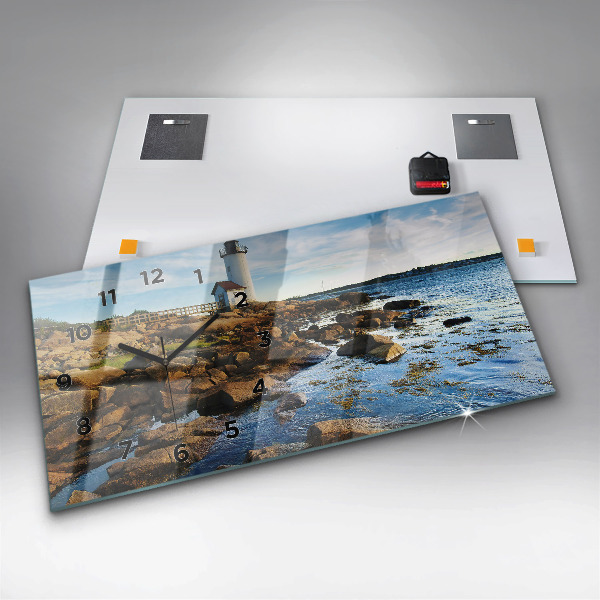 Horizontální hodiny na skle Maják Annisquam