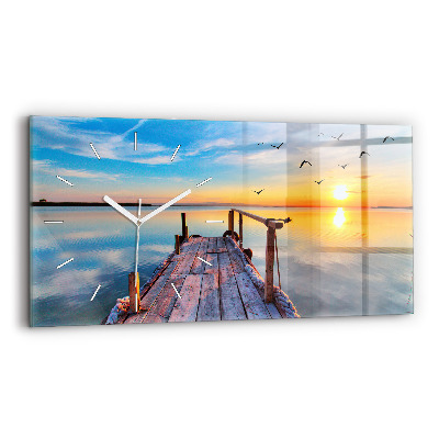 Horizontální hodiny na skle Jezerní most