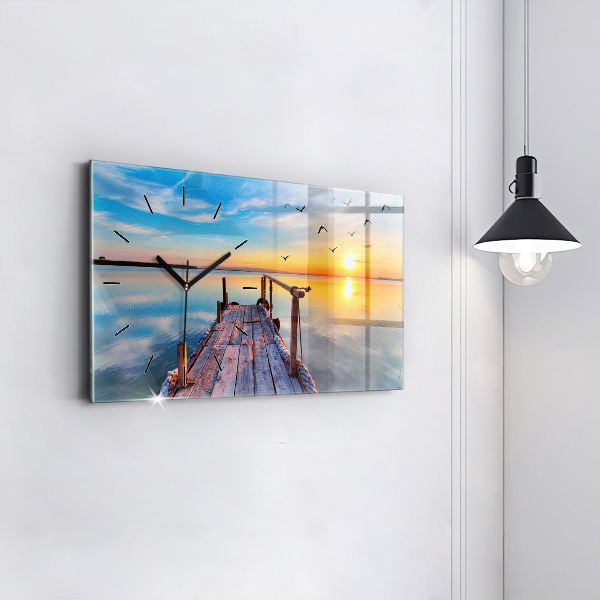 Horizontální hodiny na skle Jezerní most