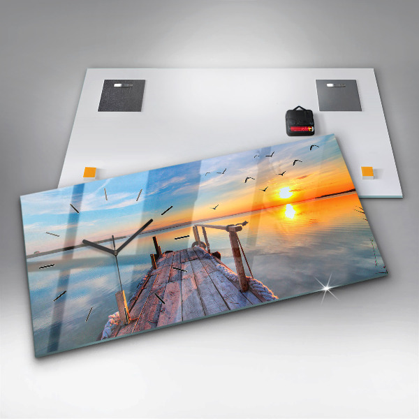 Horizontální hodiny na skle Jezerní most