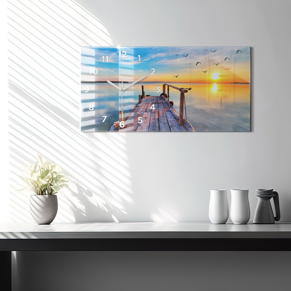 Horizontální hodiny na skle Jezerní most