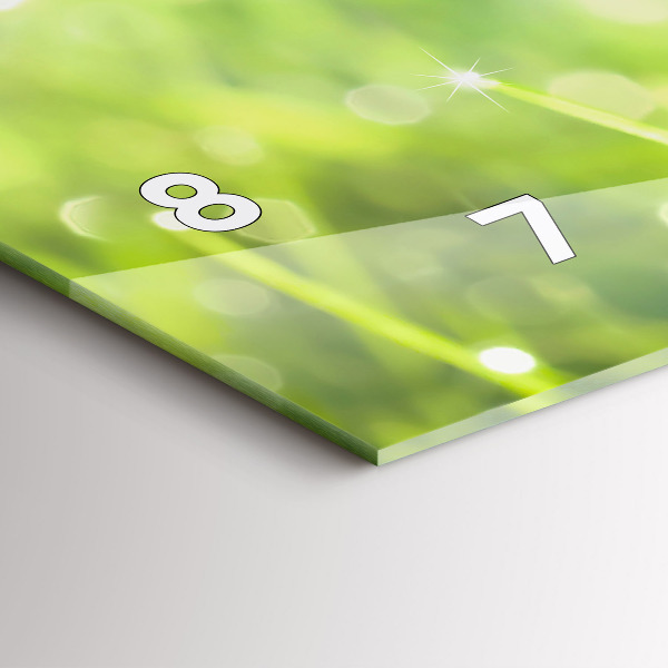 Horizontální hodiny na skle Zelená tráva