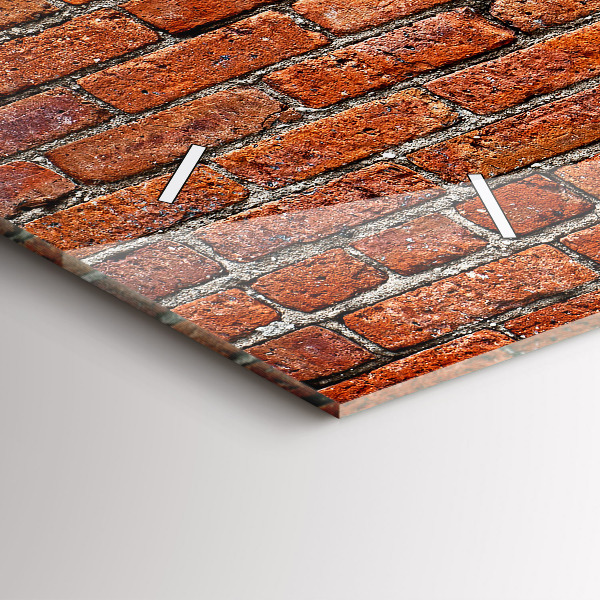 Horizontální hodiny na skle Stará cihlová zeď