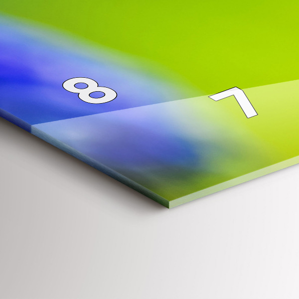 Horizontální hodiny na skle Modré květiny