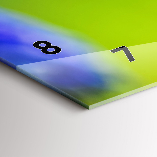 Horizontální hodiny na skle Modré květiny