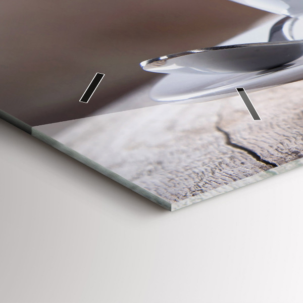 Horizontální hodiny na skle Šálek kávy