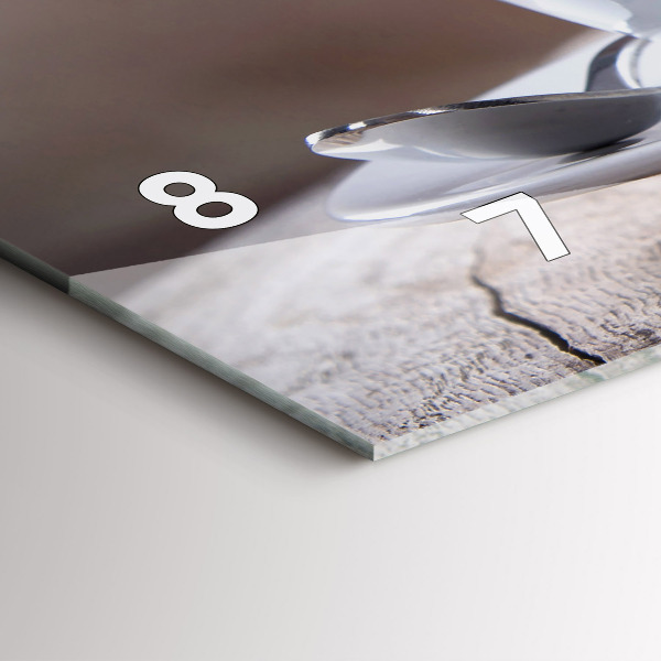 Horizontální hodiny na skle Šálek kávy