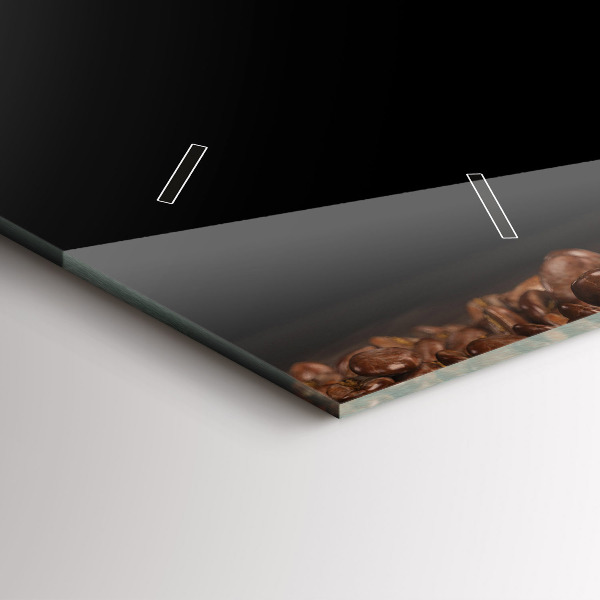 Horizontální hodiny na skle Šálek horké kávy