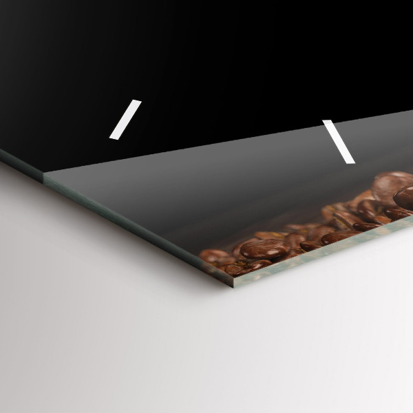 Horizontální hodiny na skle Šálek horké kávy