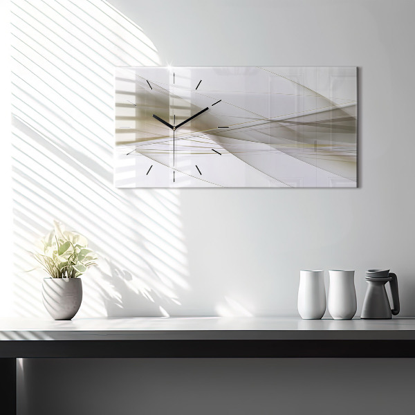 Horizontální hodiny na skle Jasná abstrakce