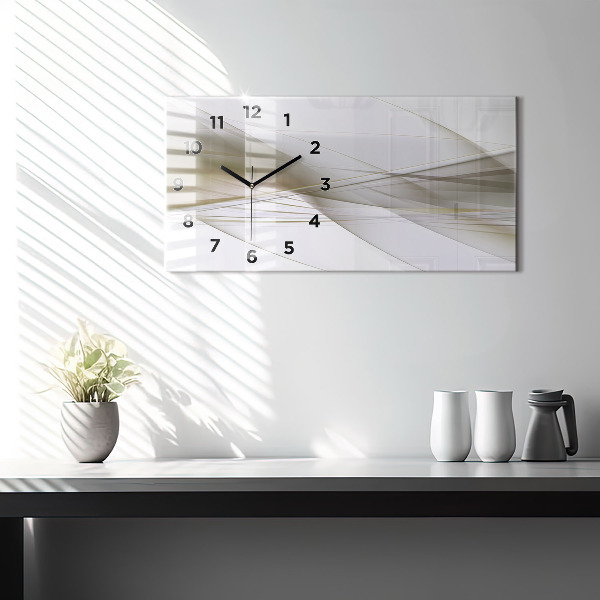 Horizontální hodiny na skle Jasná abstrakce