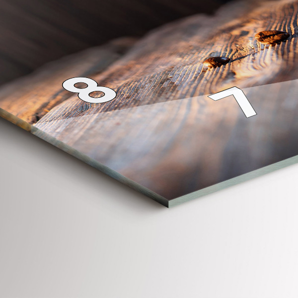 Horizontální hodiny na skle Šálek kávy