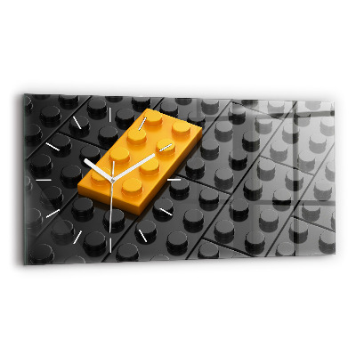 Horizontální hodiny na skle Kvádry na hraní