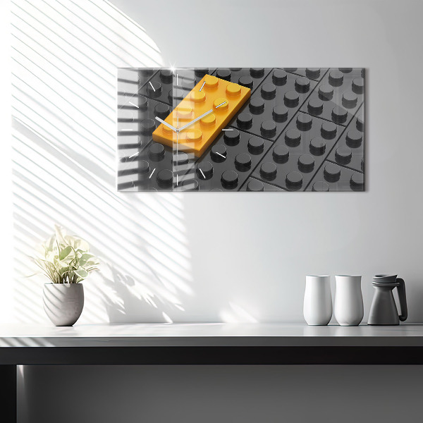 Horizontální hodiny na skle Kvádry na hraní