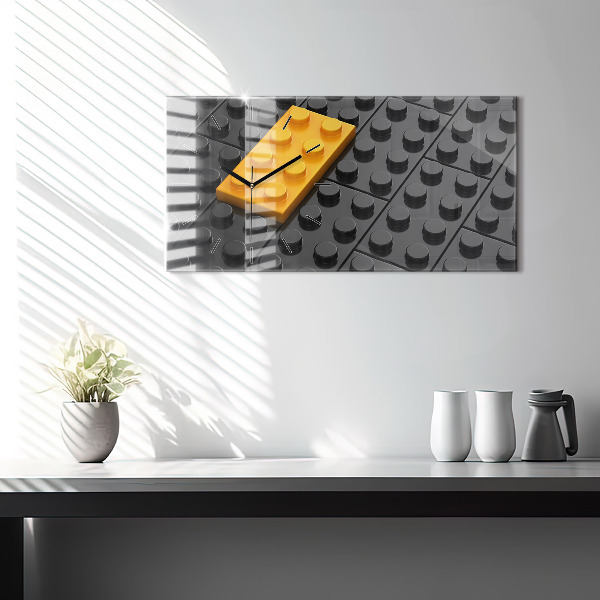 Horizontální hodiny na skle Kvádry na hraní