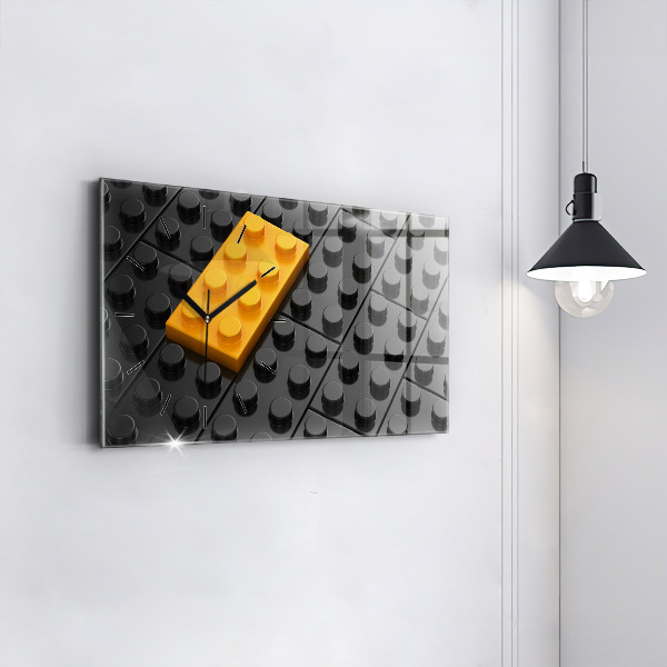 Horizontální hodiny na skle Kvádry na hraní