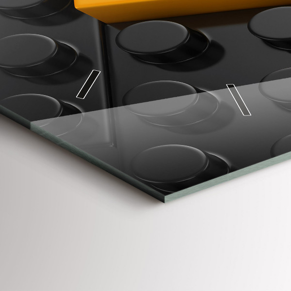 Horizontální hodiny na skle Kvádry na hraní