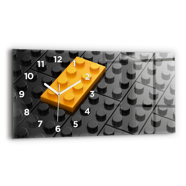 Horizontální hodiny na skle Kvádry na hraní