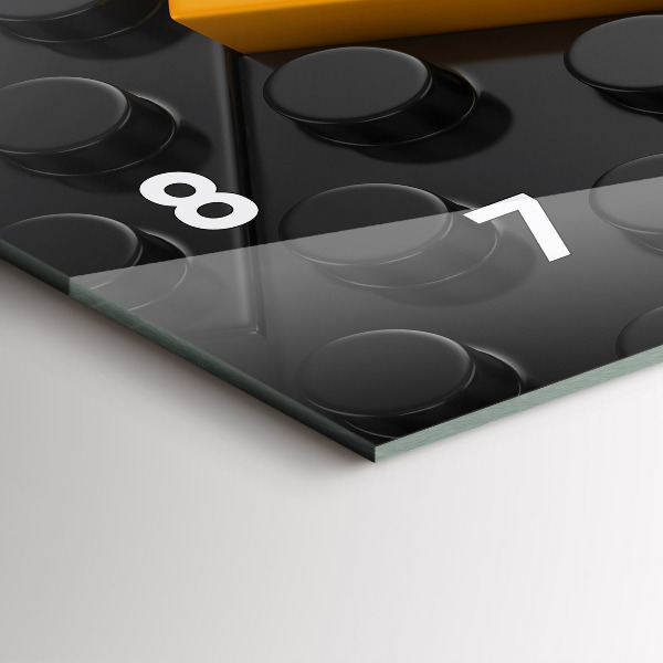 Horizontální hodiny na skle Kvádry na hraní