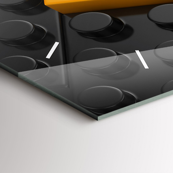 Horizontální hodiny na skle Kvádry na hraní