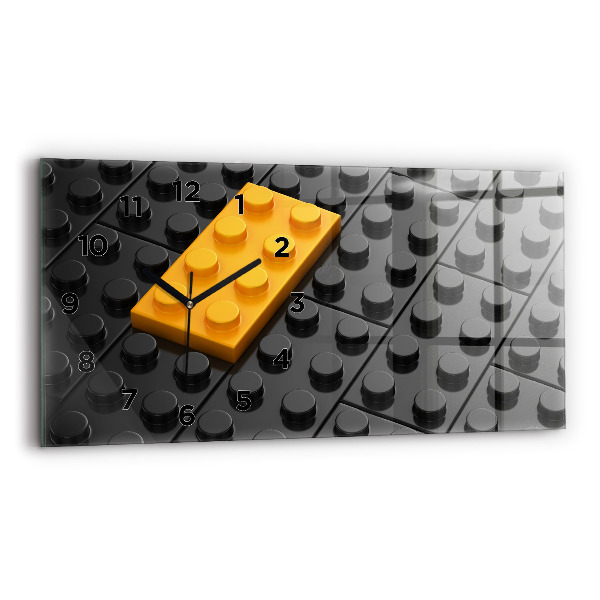 Horizontální hodiny na skle Kvádry na hraní