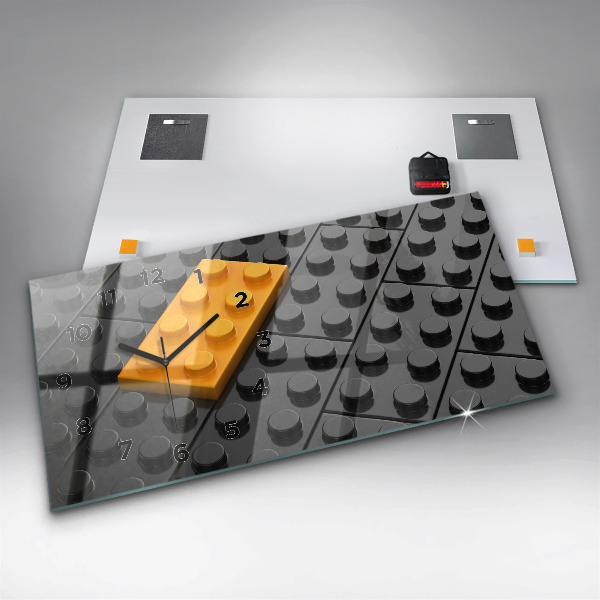 Horizontální hodiny na skle Kvádry na hraní