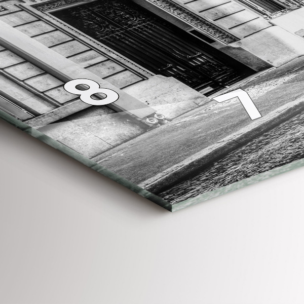 Horizontální hodiny na skle Staré auto město