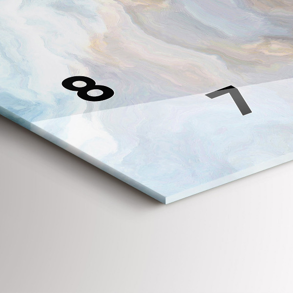 Horizontální skleněné hodiny na stěnu Mramorový vzor