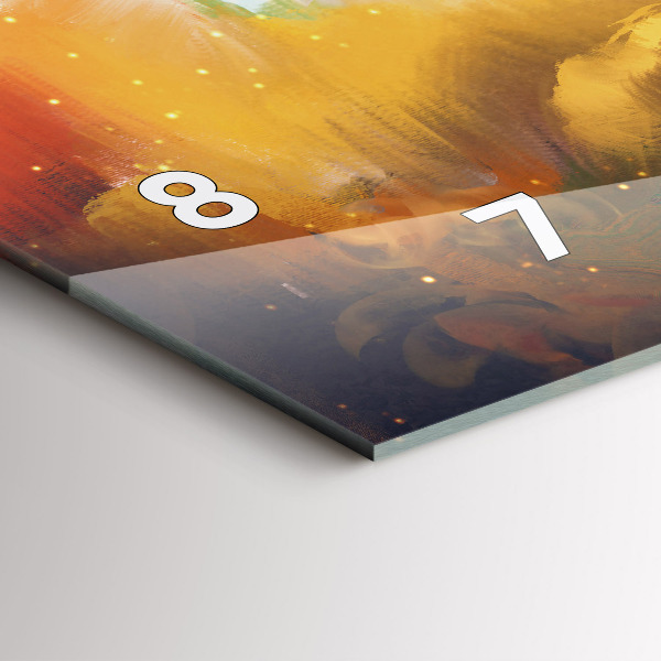 Horizontální hodiny na skle Abstraktní obraz