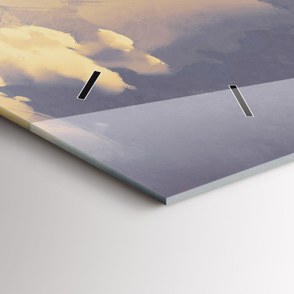 Horizontální hodiny na skle Papírové lodě