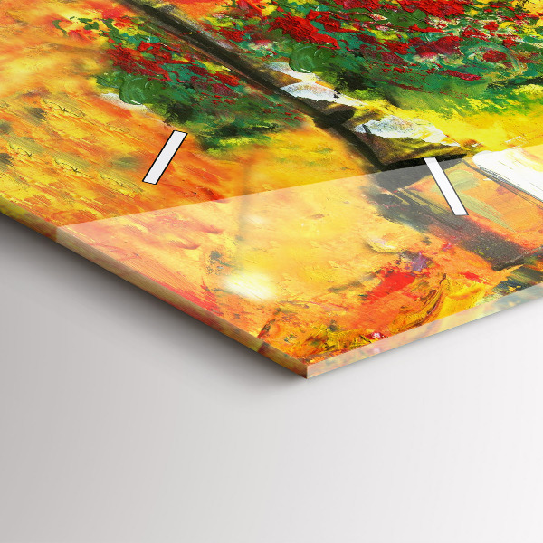 Horizontální hodiny na skle Benátský most Rialto