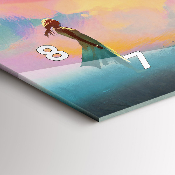 Horizontální hodiny na skle Platonická láska