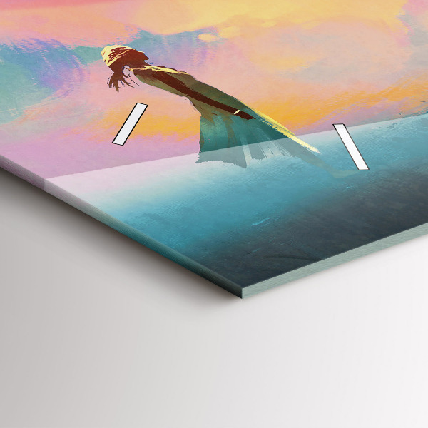 Horizontální hodiny na skle Platonická láska