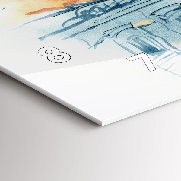 Horizontální hodiny na skle Lidé na akvarelu