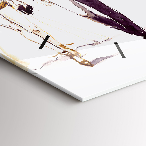 Horizontální hodiny na skle Žena a muž